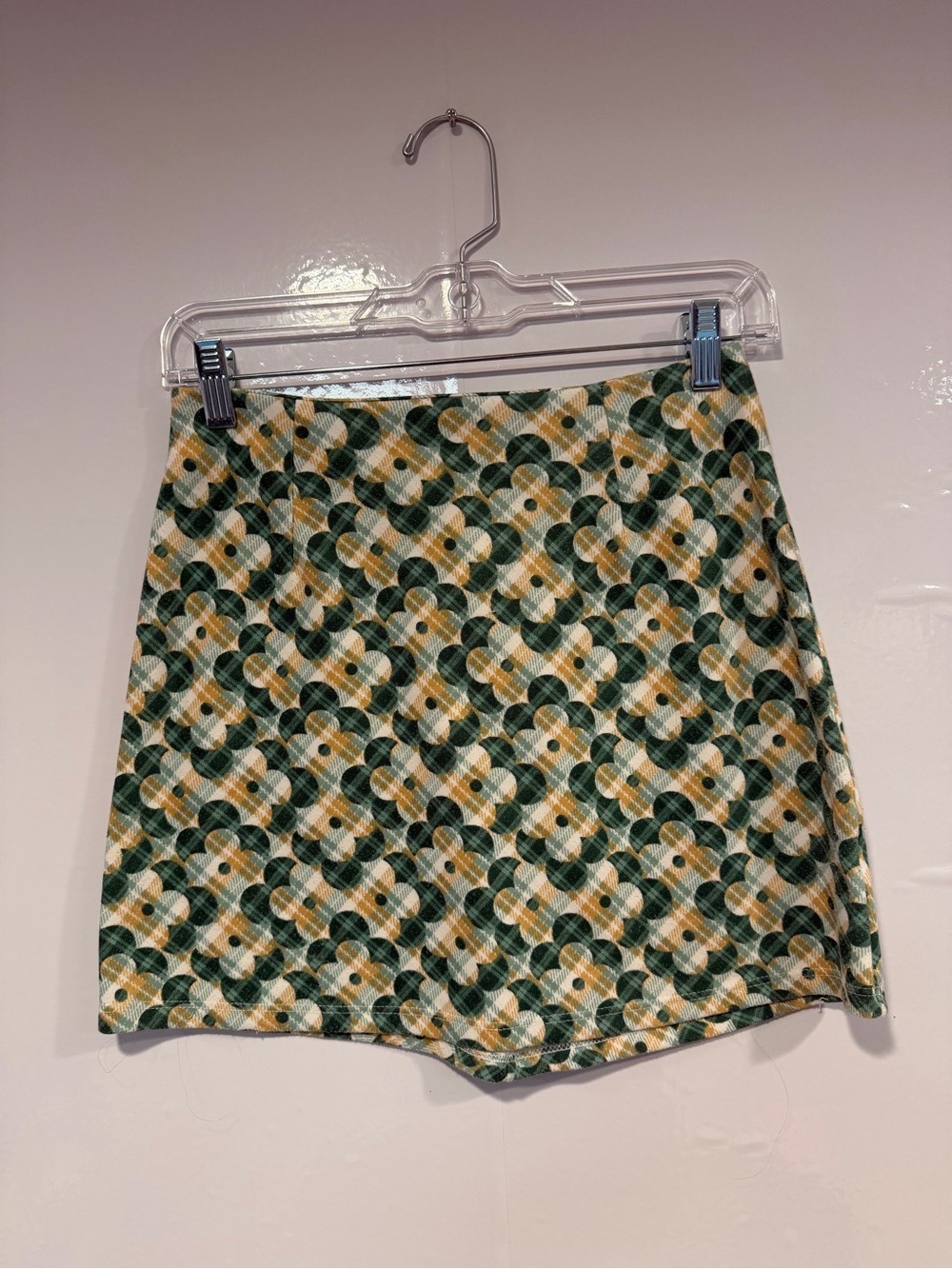 Altar’d State Patterned Green and Yellow Floral Mini Skirt